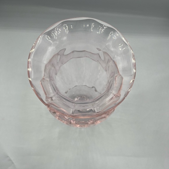 Fenton Accents 93s Tiffin Pale Pink Glass Vase Urn Style Tall Flower Fluted Vases